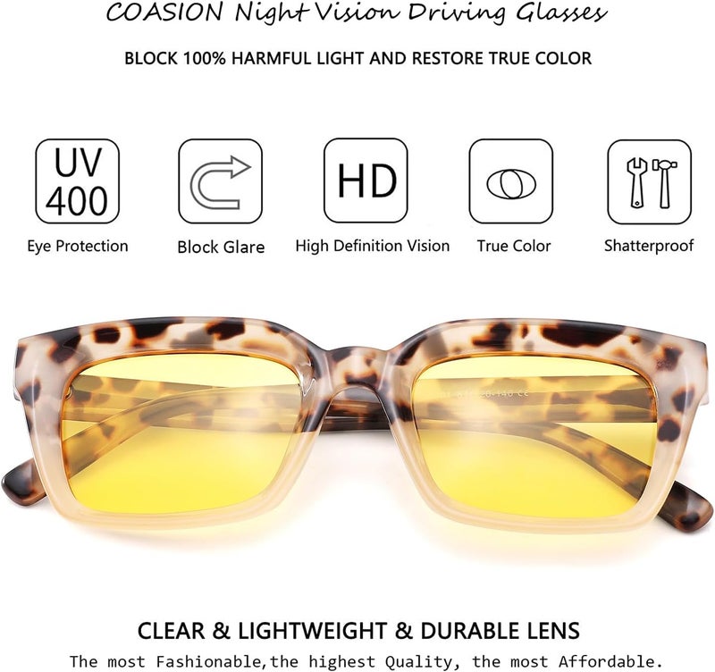 COASION Classic Non-prescription Clear Lens Eyeglasses for Women Thick Square Frame Eyewear - Image 5